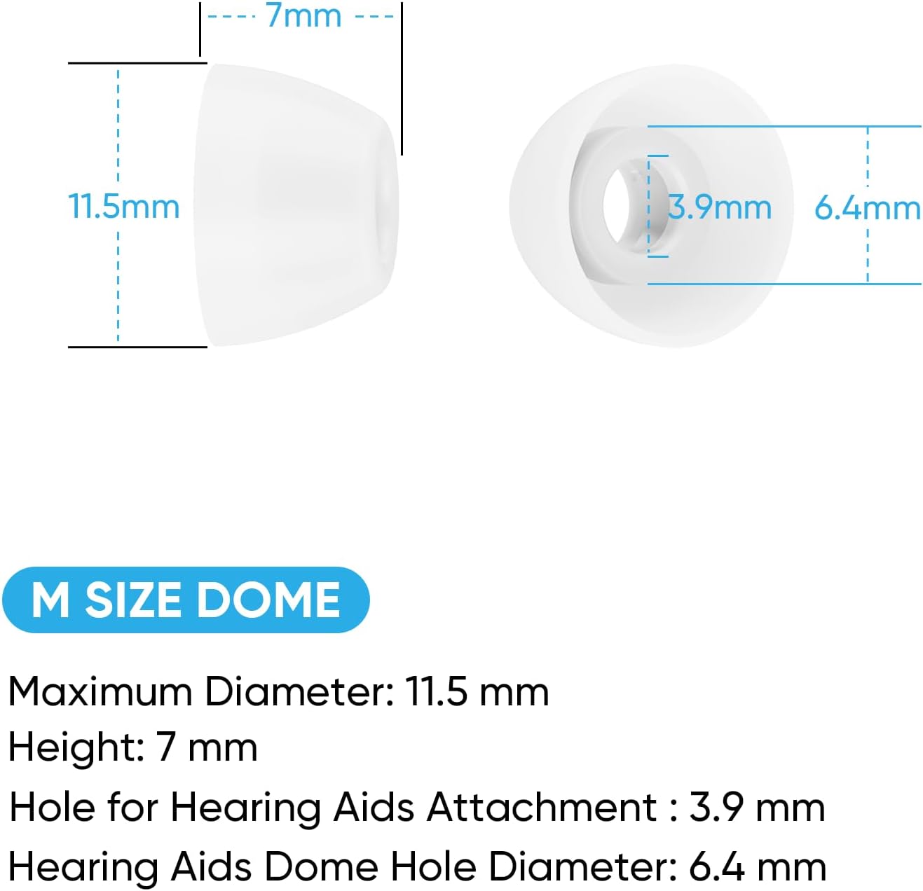 Cearvol Diamond X1 Ear Tips Official Replacement - White (Size M)