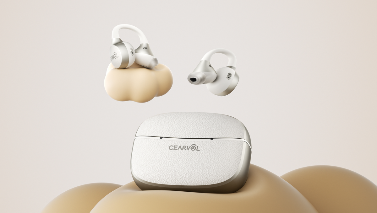 Cearvol集音器と白い充電ケースの製品セット