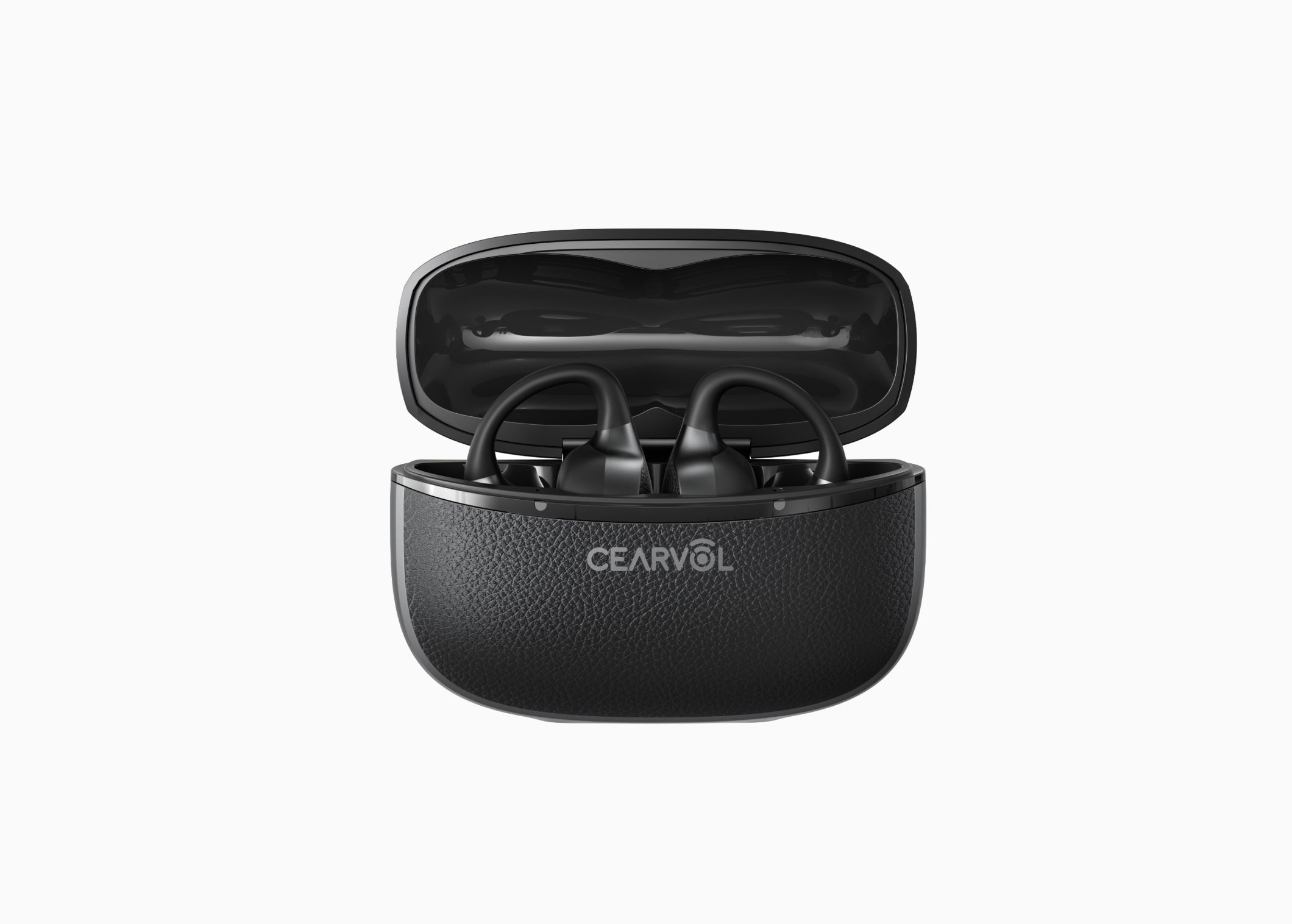 Cearvol Liberte集音器と充電ケースを開いた正面写真