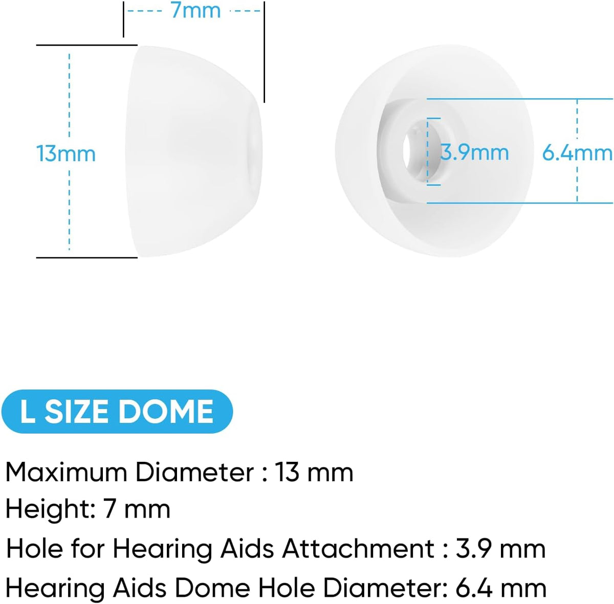 Cearvol Diamond X1 Ear Tips Official Replacement - White (Size L)